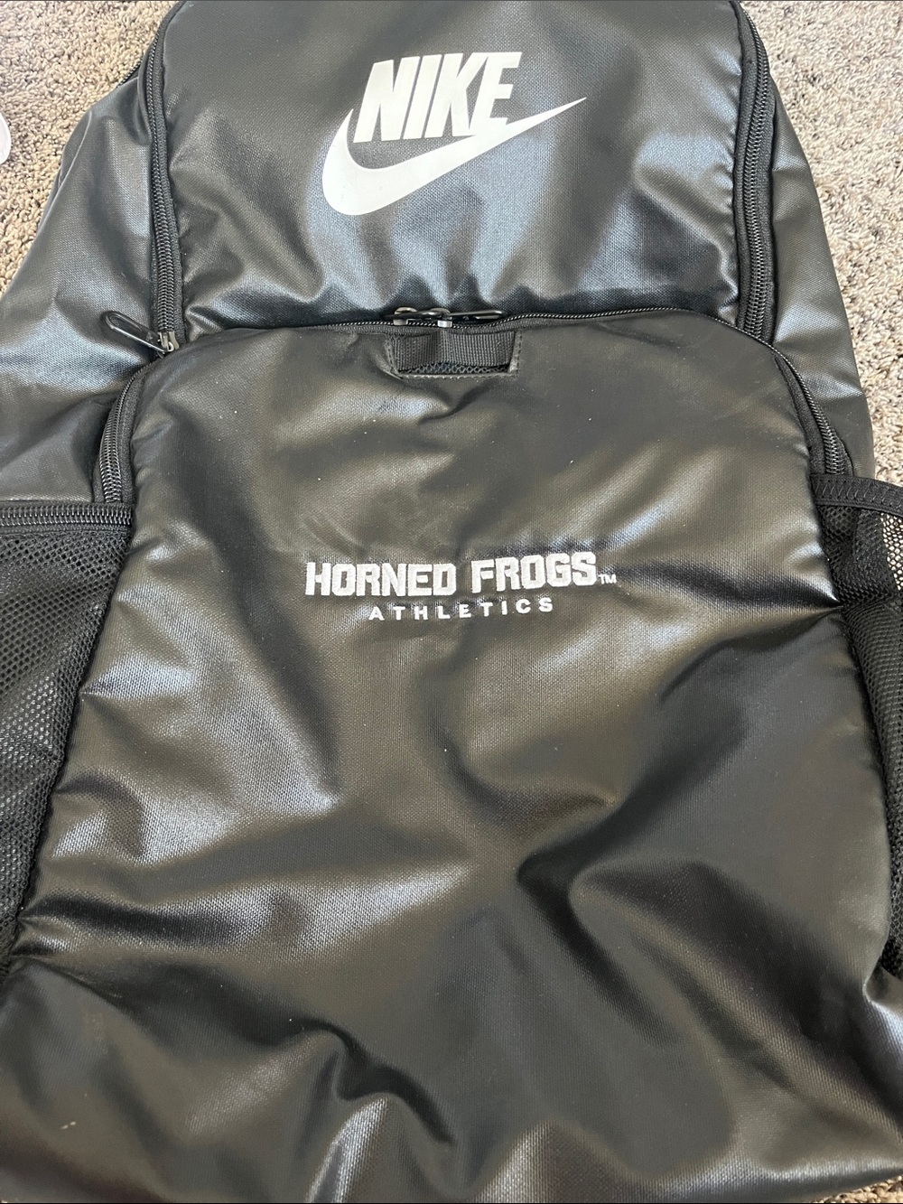 Nike Black Horned Frogs Athletic Backpack. Very good condition.  Clean.